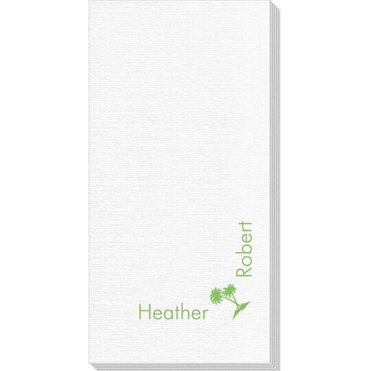Corner Text with Palm Trees Deville Guest Towels
